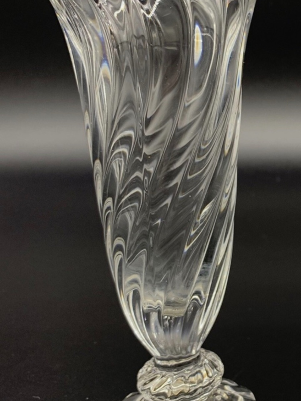 VTG Fostoria Crystal "Colony" Swirl Footed 6.25" Bud Vase